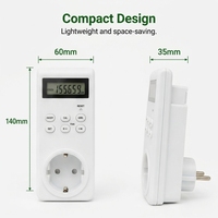 Temporizador Automático con Enchufe, Controlador Semanal Digital LCD con 19 Programas de Temporizador para Electrodomésticos