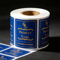Étiquettes autocollantes personnalisées en feuille d'or durable, estampage à chaud, impression de logo personnalisé, feuille d'autocollants