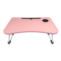 Table pliante pour ordinateur portable avec porte-gobelet et emplacement pour tablette, table portable pour canapé, sol, chambre à coucher