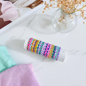 Braccialetto a tubo con 24 elastici colorati per capelli, accessorio moda per donne e ragazze - Product Image 3