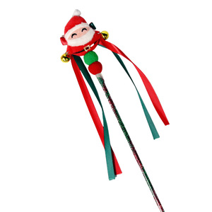 Saint Yi Christmas <b>Cat</b> Teaser Reindeer <b>Plush</b> Tassel Toy With Pom Pom Boredom Buster For Kitten Entertainment - Product Image 4