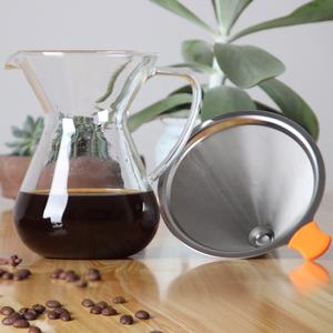 Macchina per caffè americano in vetro borosilicato versare sopra la caffettiera turca con manicotto in silicone e filtro metallico - Product Image 5