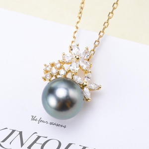 S925 Silver Pendant DIY 9-10mm Beads Ice Snow Inspired Women's <b>Necklace</b> Pearl Accessories Product <b>Crystal</b> <b>Necklaces</b> (30094) - Product Image 1