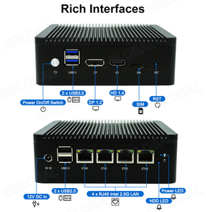 AES-NI Không Quạt Mới Nhất Máy Tính Mini PfSense Tường Lửa Với I225-V 4 Trong Điện Thoại Ce-Leron N4000 Thiết Bị Bộ Định Tuyến VPN 2.5Gbe Máy Tính Công Nghiệp - Product Image 4