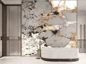 Shihui Luxo Lumestone Natural Brasileiro Pandora Laje de Mármore Branco Fundo Parede Patagônia Laje de Mármore Quartzito Azulejos