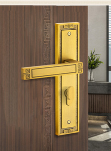 Poignées de porte d'entrée contemporaines cassées en alliage de zinc à barre de poussée éclairée - Product Image 6