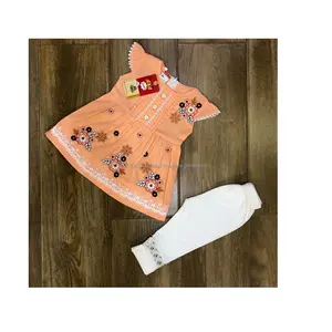कपास का रेशमी वस्र कढ़ाई गुच्छा शर्ट jersy फीता पतलून बच्चों आरामदायक कपड़े के साथ बच्चे के लिए लड़की