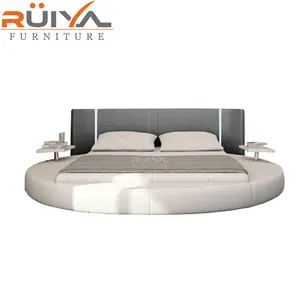 Fabricante de estilo romántico redondo único camas precios rey cama de tamaño en forma de ronda
