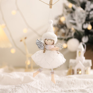 DAMAI Soft Fabric Winged Angel Girl Hanging Ornament 3 Color Tulle Skirt Fairy Doll Pendant for Christmas Tree <b>Decor</b> - Product Image 4