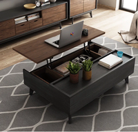 Table basse multifonctionnelle relevable avec mécanisme de pliage à charnière, support de rangement, cadre de levage, quincaillerie fonctionnelle pour bureau