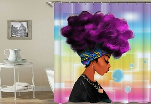 <span class=keywords><strong>Rideau</strong></span> <span class=keywords><strong>de</strong></span> <span class=keywords><strong>douche</strong></span> africain étanche, impression numérique 3D, style occidental, styliste personnalisé, pour salle <span class=keywords><strong>de</strong></span> bains, vente en gros - Product Image 6