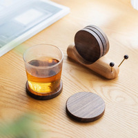 Ensemble de sous-verres en bois en forme d'escargot, sous-verres ronds en bois pour la décoration de table, comptoir de cuisine minimaliste pour la maison
