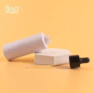 Botol kaca Serum perawatan kulit, Losion Matte Pink elegan cantik 60ml dengan penetes