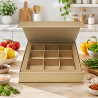 Boîte à chocolat personnalisée en matériaux recyclés, avec séparateur en éponge, boîte cadeau en carton, emballage de luxe, estampage à chaud, logo en feuille d'or
