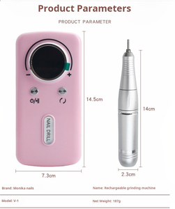 Nouvelle perceuse à ongles électrique portable rechargeable V1, vitesse élevée, 45 000 tours par minute, machine à polir les ongles électrique, 45 000 tr/min - Product Image 5