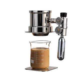 Macchina per <span class=keywords><strong>Espresso</strong></span> Pneumatica Portatile Personalizzata, Moderna e Minimalista in Acciaio Inox, per Uso Domestico, con Doppi Manometri, Manuale - Product Image 1