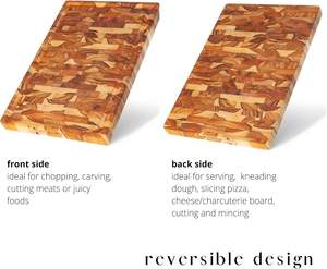 Tabla de cortar de madera, juego de tabla de cortar de cocina duradera para picar carne, verduras, frutas, queso, tabla de cortar de Bambú - Product Image 2