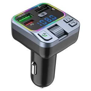 Universal FM Transmitter For Fast Charging Dual USB Color Atmosphere In Car MP3 Player