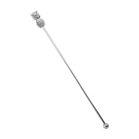 Cuillère à bar en acier inoxydable de luxe en forme d'ananas, réutilisable et écologique, accessoire de boisson fantaisie pour fêtes, mariages et voyages