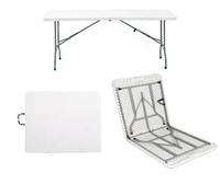 Table rectangulaire blanche en plastique pliable pour mariage, banquet, événements, camping en plein air, dîner, vente chaude, ensemble table et chaises