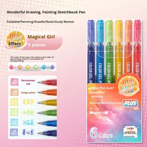 Blauer 0,5mm Kunststoff-Glitzer-Text marker mit großer Kapazität, fluor zieren der Planner-Stift für Notiz-und Farb block ier zeichnung - Product Image 6