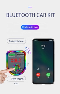ワイヤレスデュアルUSB充電器カーMP3プレーヤーハンズフリーFMトランスミッターFMモジュレーター<span class=keywords><strong>Bluetooth</strong></span>カーキット - Product Image 2