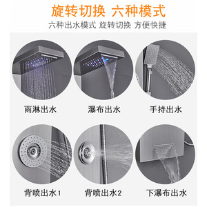 ZEPENG Panneau de douche mural multifonctionnel avec système LED pluie/cascade pour salle de bain - Product Image 2