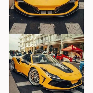 Convient pour 19-20 <span class=keywords><strong>Ferrari</strong></span> F8 Carbon Fiber Body Kit Front Lip Side Skirts Rear Diffuser Spoiler - Product Image 5
