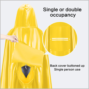 Nouvelle bâche de <span class=keywords><strong>pluie</strong></span> réutilisable en PVC écologique de haute qualité, coupe-vent et imperméable, pour deux personnes, pour moto et vélo électrique - Product Image 4