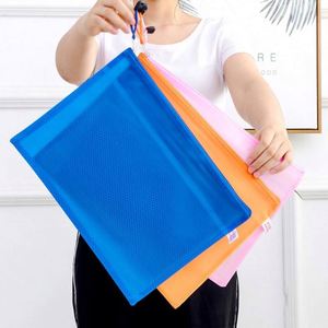 Lot de 6 pochettes à fermeture éclair en maille A4, sacs pour documents en PVC imperméables, couleurs assorties, organiseur de fichiers pour le bureau, l'école et les voyages - Product Image 4