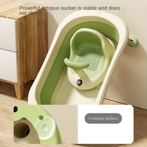 Nouveau-né enfant en bas âge produits de bain siège de <span class=keywords><strong>baignoire</strong></span> Safty <span class=keywords><strong>avec</strong></span> thermomètre siège de douche pour bébé Portable bébé chaise de bain - Product Image 3