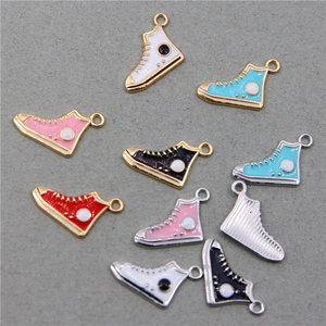 Kim loại Sneaker Mặt dây dangle đồ trang sức làm phát hiện men quyến rũ thành phần men phòng tập thể dục thể thao giày quyến rũ cho Vòng đeo tay - Product Image 3