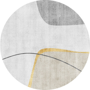 EIFFEL HOME Tapis rond rayé uni, épaisseur 1 cm, résistant aux taches, pour chambre à coucher et salon - Product Image 3