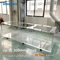 Acuario Cilíndrico Acrílico Personalizado Grandview, 50-300 mm de Grosor, 93% de Claridad, Resistente a los Rayos UV, Pecera para Vestíbulo de Hotel, Directo de Fábrica OEM