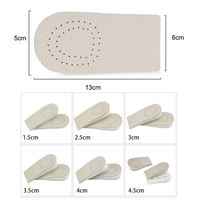 Semelles intérieures en mousse à mémoire de forme à moitié respirante pour augmenter la hauteur Inserts en matériau EVA pour les chaussures d'ascenseur