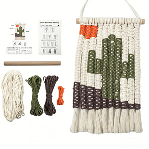Kit <span class=keywords><strong>de</strong></span> <span class=keywords><strong>macramé</strong></span> DIY personnalisé pour adultes débutants, ornement mural bohème en <span class=keywords><strong>macramé</strong></span>, tapisserie bohème en <span class=keywords><strong>macramé</strong></span>, cadeau - Product Image 1