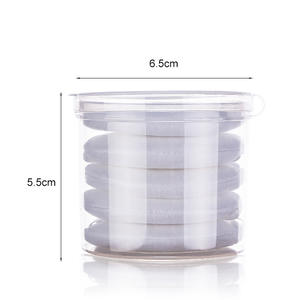 Blanc rose couleur 6cm prix <span class=keywords><strong>de</strong></span> gros Logo personnalisé usine directe 5 pièces rond main crochet ruban maquillage poudre éponge miel poudre - Product Image 6