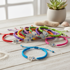 Pulseras de macromos de colores surtidos Pedido mínimo 12 piezas Pulseras de macromos con dijes de moda - Product Image 3