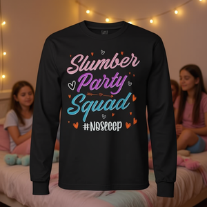 Camiseta de manga larga Slumber Party Squad para niñas, diseño No Sleep - Product Image 3