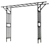 Arco de Jardín de Hierro al por Mayor, Soporte para Enredaderas, Marco de Acero Recubierto de 3-6 m de Ancho, Negro/Blanco, para Patio y Jardín
