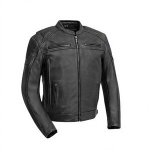 ZULARI IMPEX Men's PU Leather <b>Waterproof</b> Motorcycle Jacket Zipper Stand Collar Slim Fit Smart Casual Outerwear <b>Winter</b> <b>Coat</b> - Product Image 3