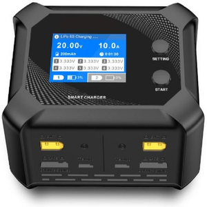 เครื่องชาร์จอัจฉริยะ UP12 AC100-240V 200W ช่องคู่ รองรับแบตเตอรี่ LiHV LiPo LiFe LiIon 1-6S สำหรับอุปกรณ์แม่เหล็ก - Product Image 5