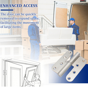 Оптовая продажа высококачественных дверных петель с углом открывания 180 градусов, настраиваемого размера, с 1 шарикоподшипником, из нержавеющей стали, подъемные - Product Image 4