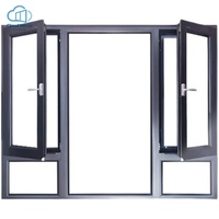 Fenêtre à battant en aluminium à ouverture extérieure, double battant vers l'extérieur avec moustiquaire, système de protection personnalisé, fenêtre en verre