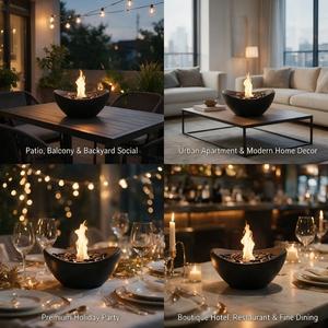 Brasero portable en ciment sans fumée pour table, foyer bioéthanol intérieur/extérieur, pour S'mores, cheminée bio, vente en gros personnalisée - Product Image 2