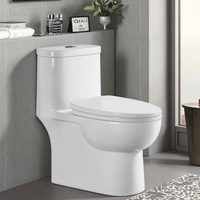 Design moderne Articles sanitaires de haute qualité Toilette monobloc au sol Salle de bain Cuvette de toilette en céramique S-Trap Wc Toilette