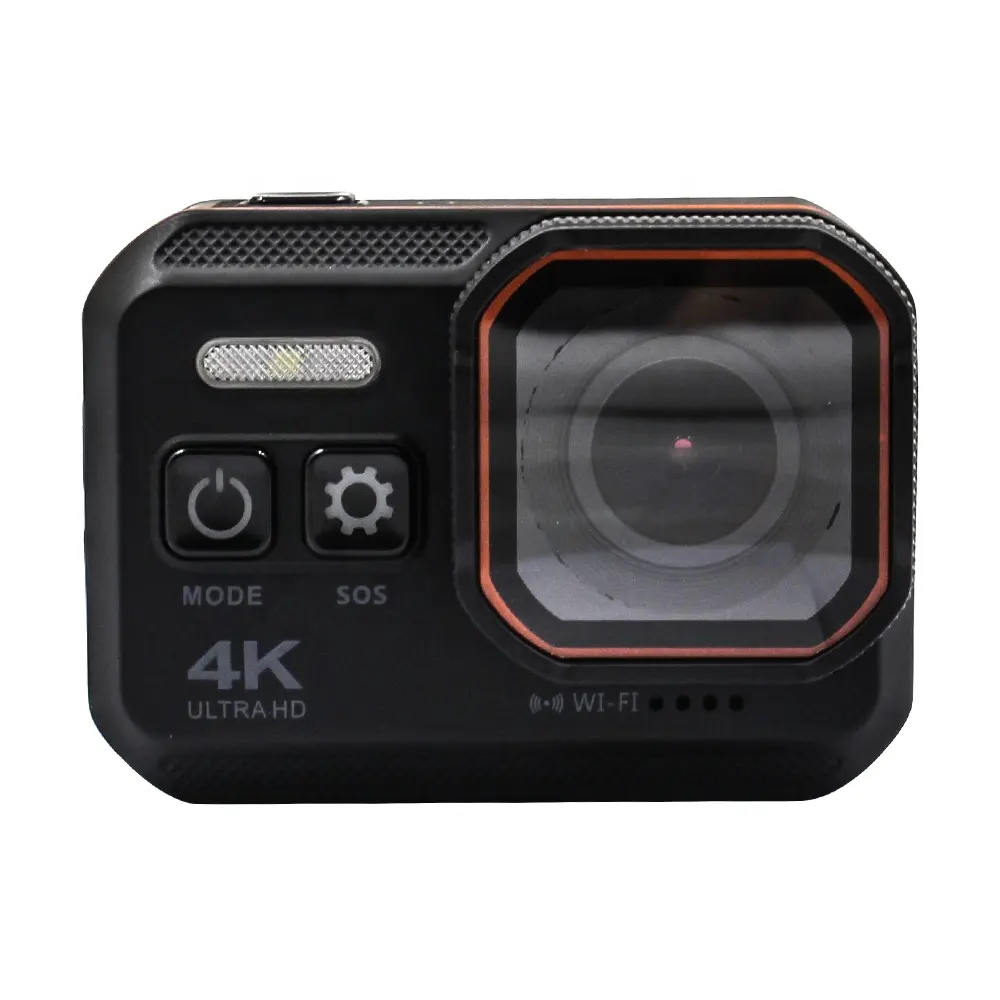 Caméra d'action de Sport 4K, 10 mètres, éclairage flash, corps étanche, usine, nouvelle collection