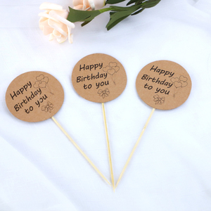 Decorazione della <span class=keywords><strong>torta</strong></span> carta kraft plug-in cottura vestire carta da lettere <span class=keywords><strong>buon</strong></span> <span class=keywords><strong>compleanno</strong></span> amore fiore arco bandiera - Product Image 5