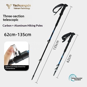 ไม้เท้าเดินป่า Yachuangxin YCX-9.5 แบบพับได้ 3 ท่อน ปรับระดับได้ ทำจาก PVC พร้อมสายรัดข้อมือ พกพาสะดวก ล็อคเร็ว ขวา/ซ้าย - Product Image 2