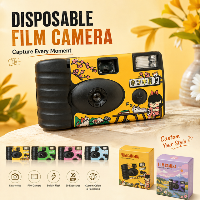 Premium Custom Disposable Camera Personalized Logo Single Use Camera One Time Use Camera Branded Event Camera for Promotions